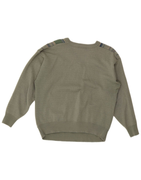 Pulover pentru femeie Gabicci cu decolteu în V UK 16 Lână mare cu dungi verzi