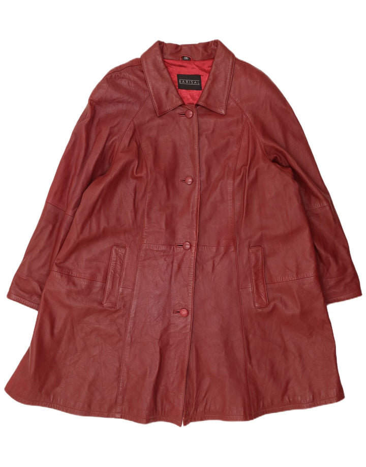 Palton de piele supradimensionat pentru femei Barisal EU 48 2XL piele maro