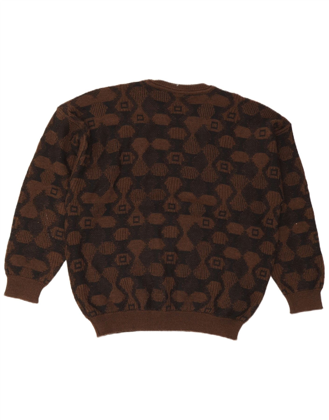 Pulover Baffo pentru bărbați cu decolteu rotund, mare, maro, acrilic/acrilic diamant