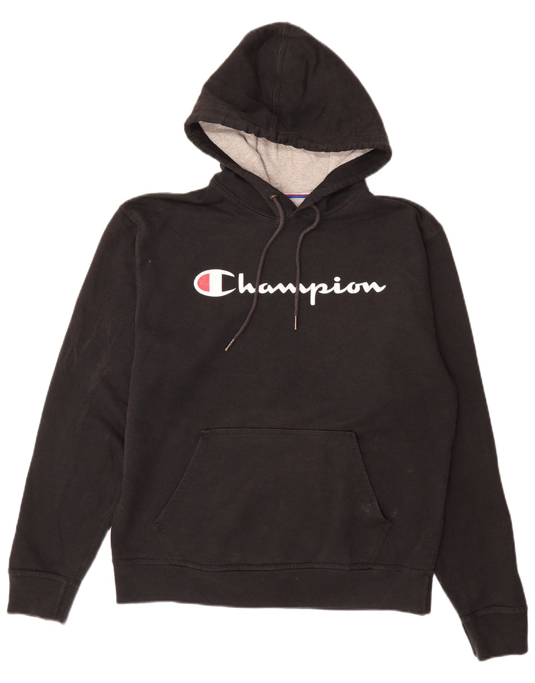 CHAMPION Mens Graphic Hoodie Jumper Medium Black Cotton