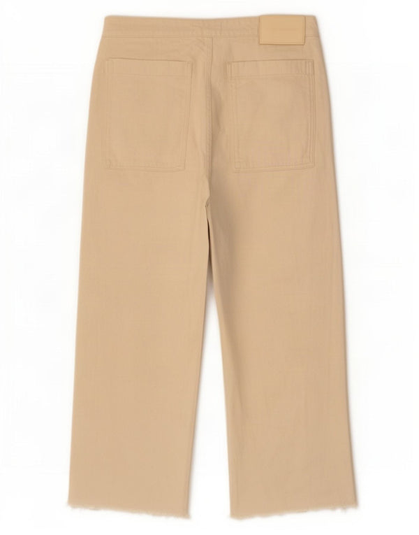 Zara Womens High Waist Wide Leg Jeans EU 44 XL W34 L28 Beige