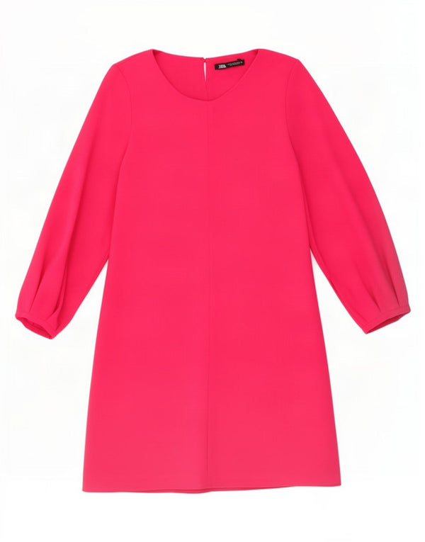 Rochie A-Line pentru femei Zara cu mâneci 3/4 UK 12 Poliester roz mediu