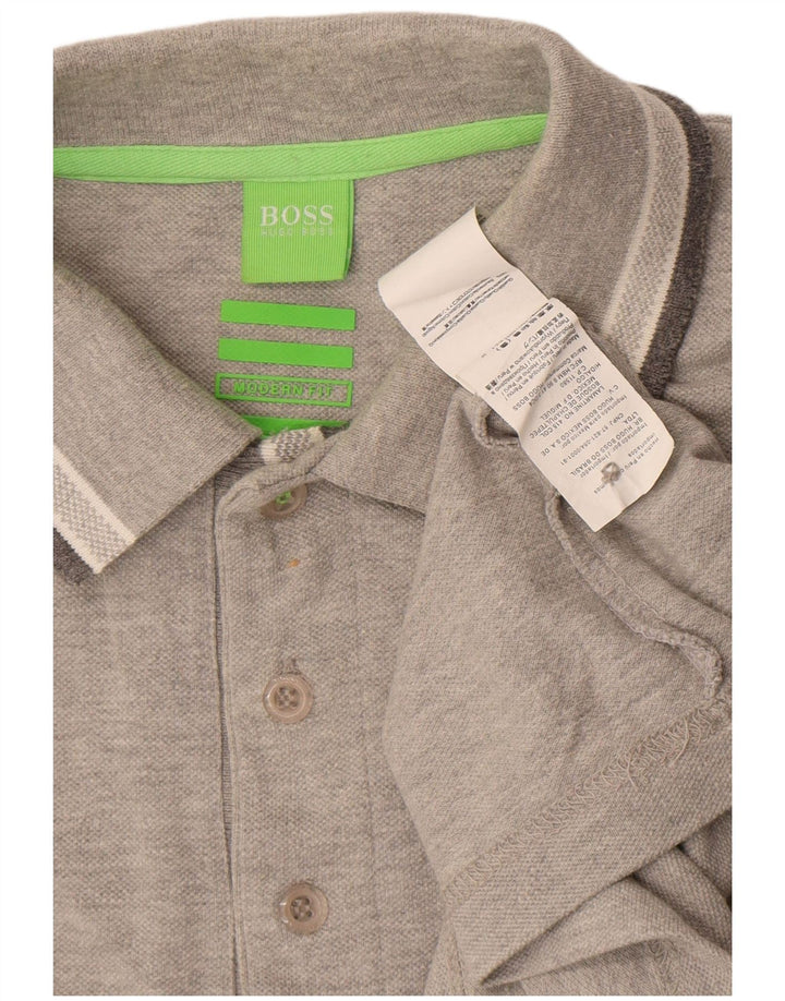 Cămașă polo pentru bărbați Hugo Boss Modern Fit XL bumbac gri