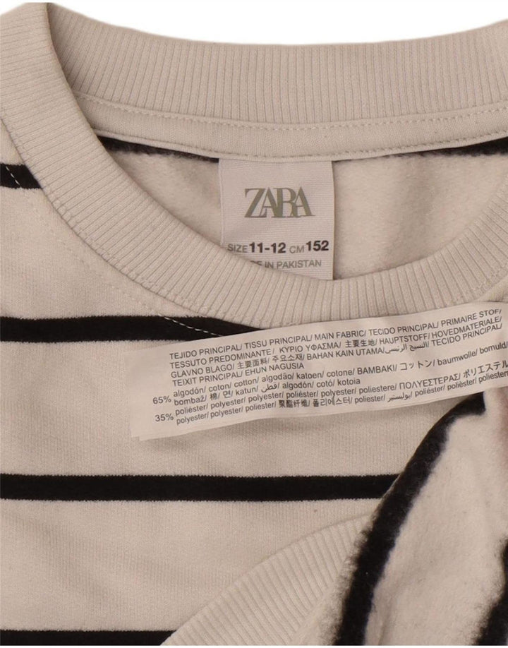 Zara Băieți Pulover Pulover 11-12 Ani Bumbac cu dungi albe