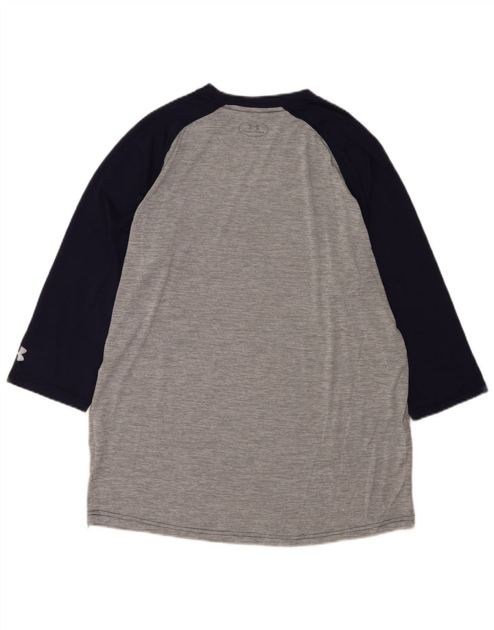 Under Armour pentru bărbați, top cu mânecă 3/4, mare, gri, color block, poliester