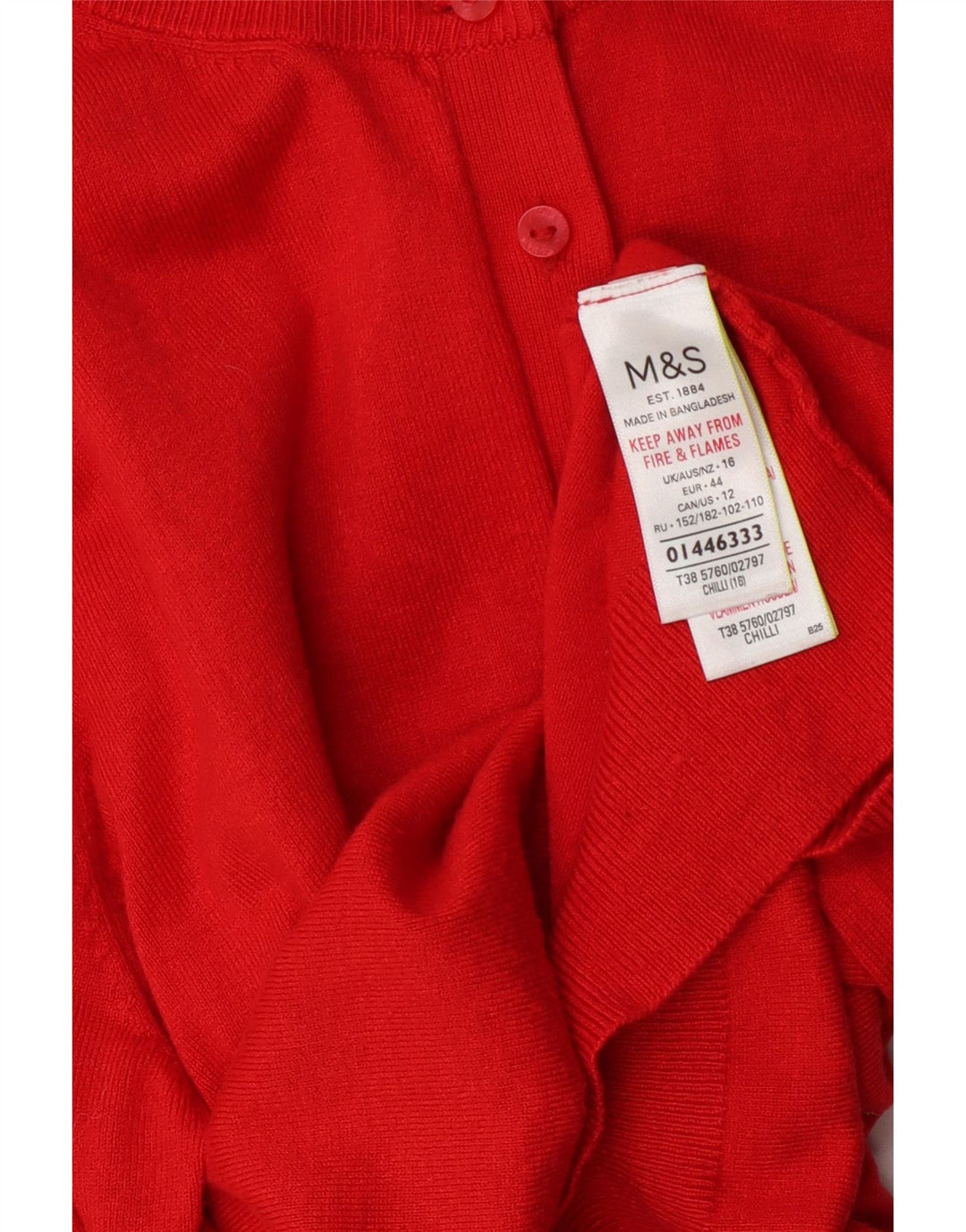 Pulover cardigan pentru femei Marks & Spencer UK 16 mare, roșu, viscoză