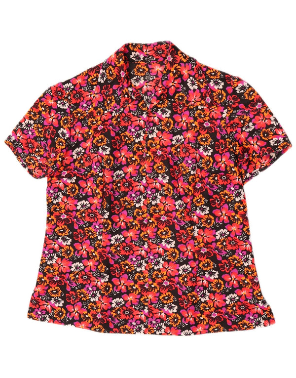 Bluză Vintage pentru femei UK 14 Large Red Floral