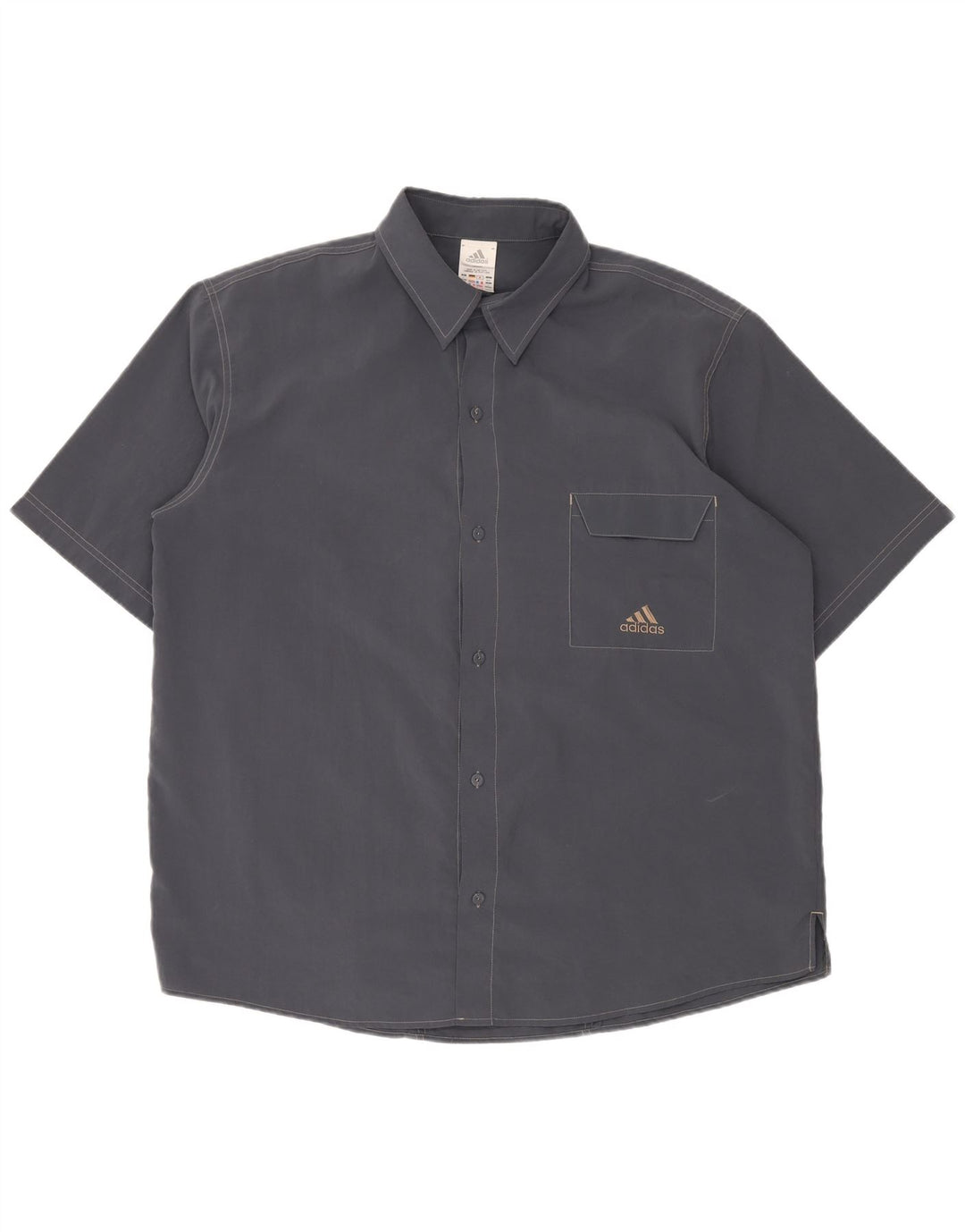 Cămașă cu mânecă scurtă pentru bărbați ADIDAS UK 46/48 XL bleumarin poliester