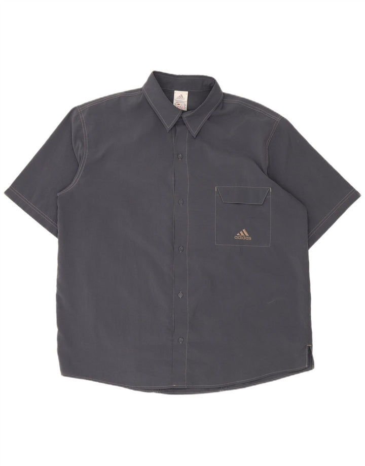 Cămașă cu mânecă scurtă pentru bărbați ADIDAS UK 46/48 XL bleumarin poliester