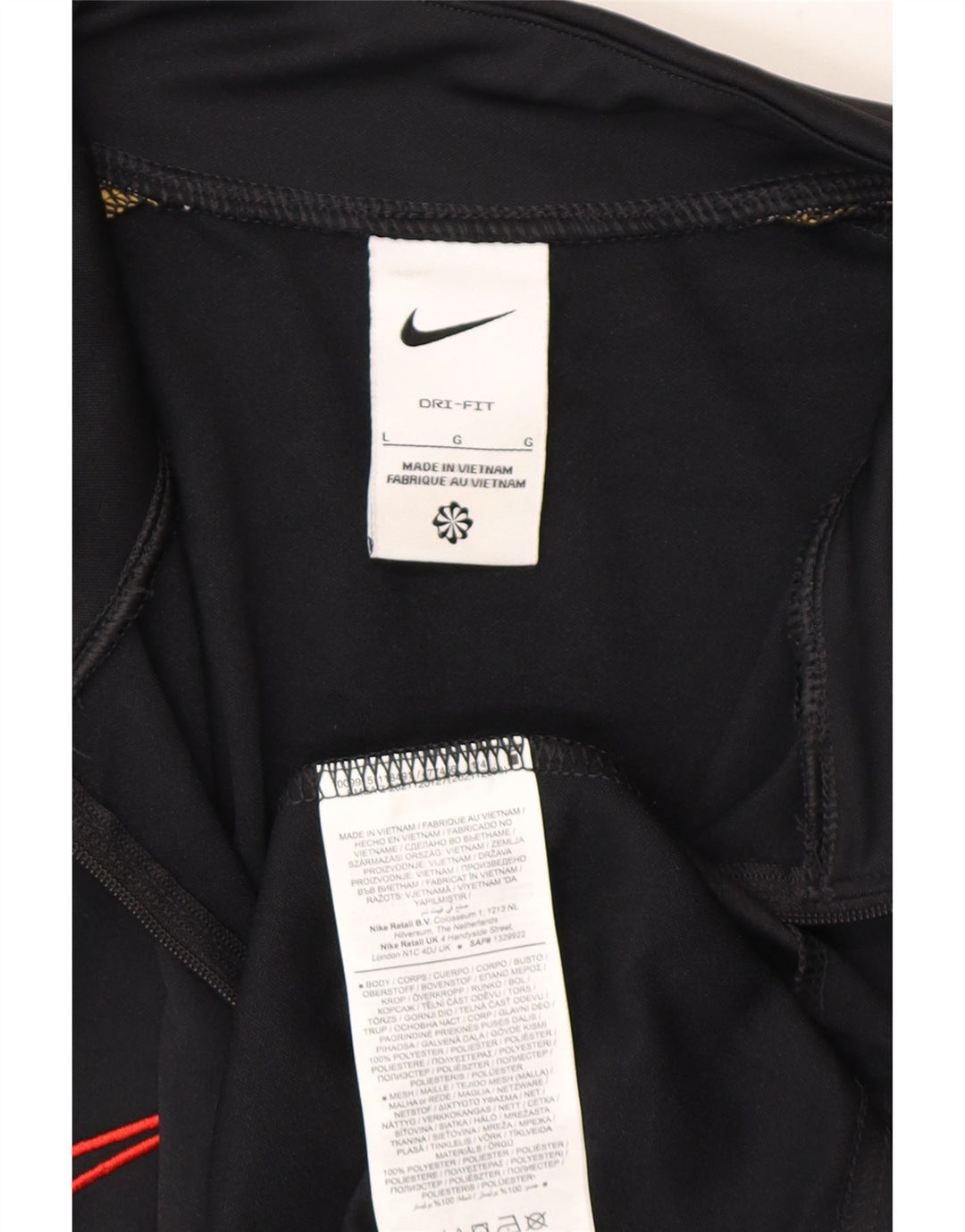 Top de trening pentru bărbați Dri Fit, cu fermoar și gât, negru, colorblock