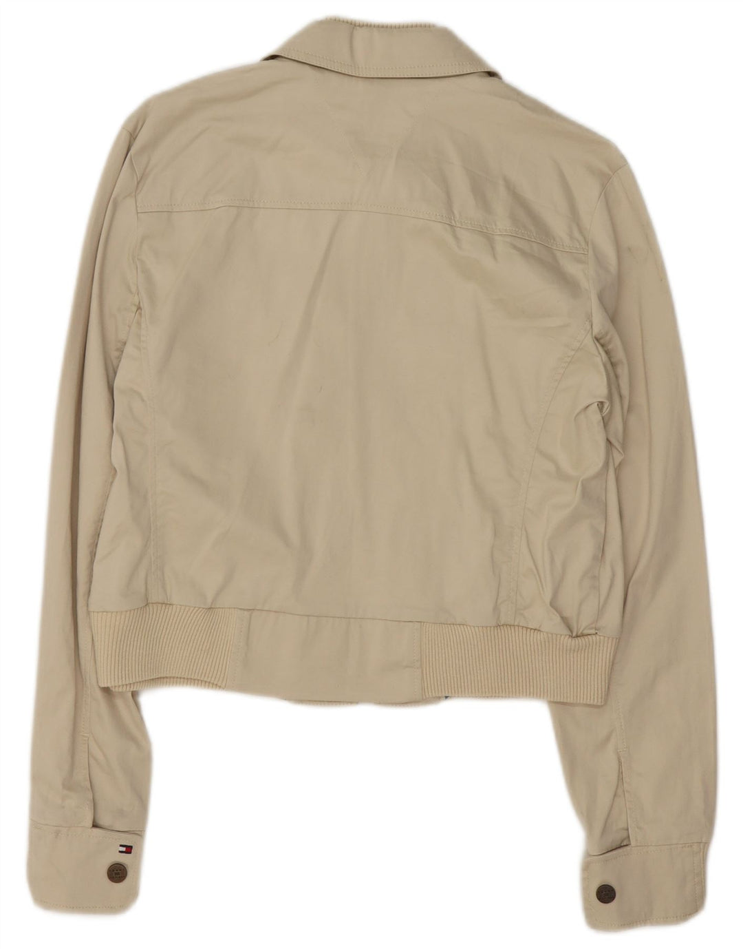 Jachetă bomber crop pentru femei Tommy Hilfiger UK 16 mare, bej, bumbac