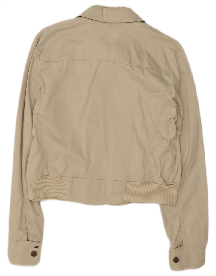 Jachetă bomber crop pentru femei Tommy Hilfiger UK 16 mare, bej, bumbac