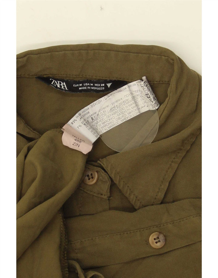 Rochie cămașă pentru femei Zara UK 12 Medium Khaki Viscose