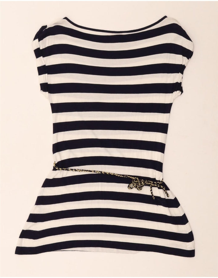 Top cu tunică pentru femei MONSOON UK 12 Medium Bleumarin, viscoză cu dungi