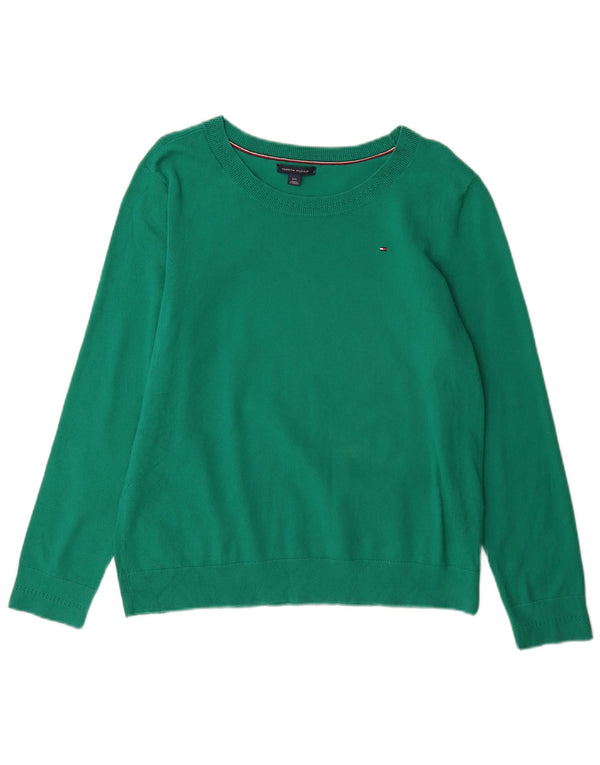 Pulover Tommy Hilfiger pentru damă, cu gât de barcă, din bumbac mare, verde, UK 16