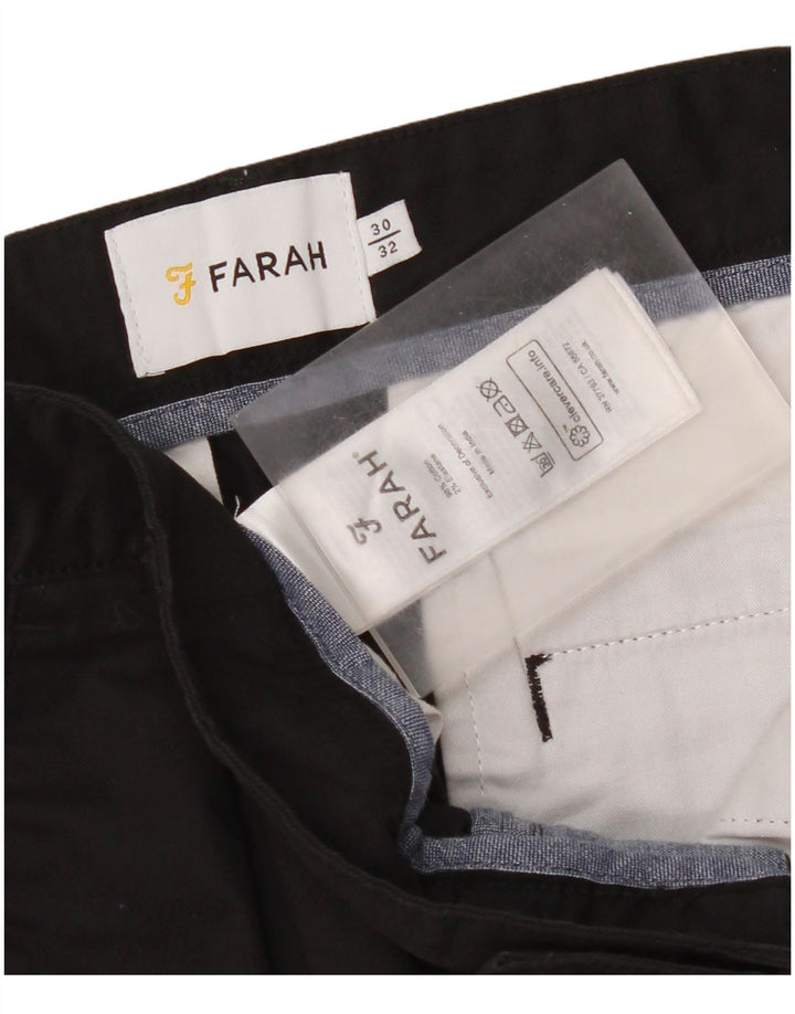 Pantaloni tăiați pentru bărbați Farah L30 L24 bumbac negru
