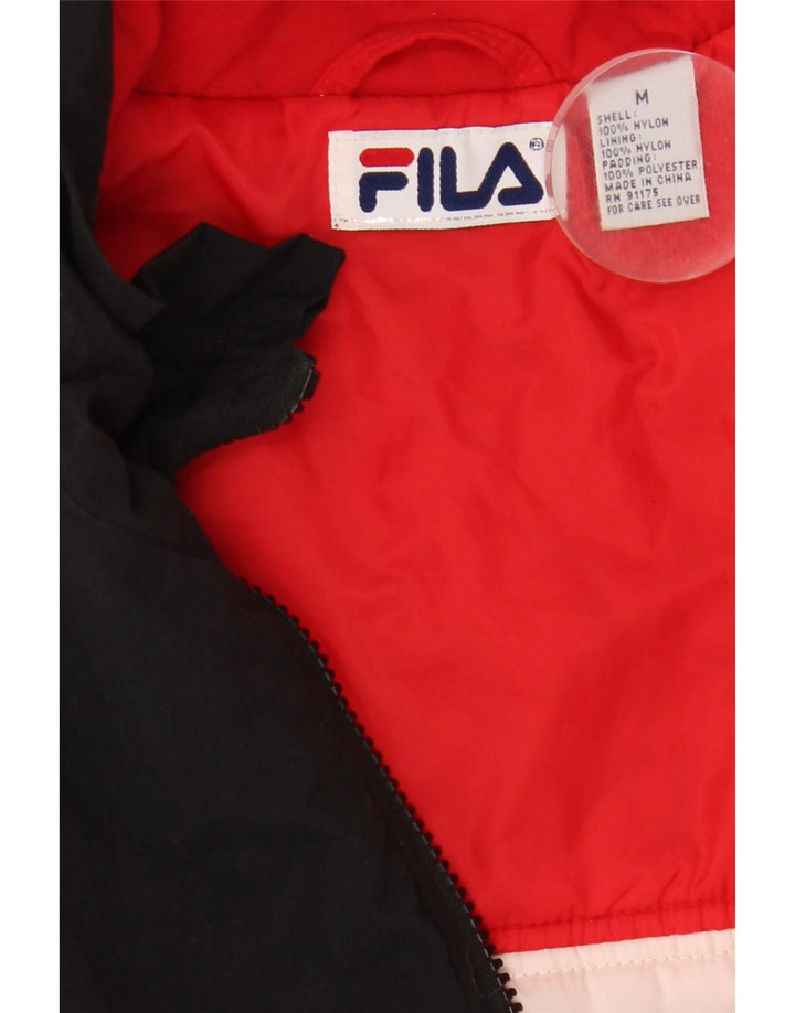 Jachetă căptușită cu grafică pentru bărbați Fila UK 38 Medium Black Colorblock Nylon