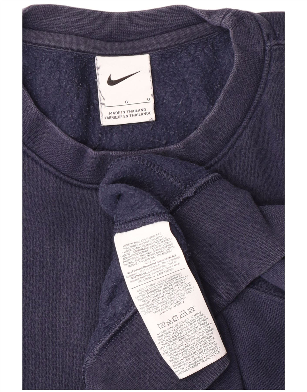 Hanorac pentru bărbați Nike Pulover mare din bumbac bleumarin