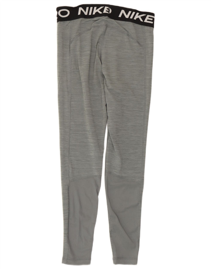 Leggings cu grafice Nike Dri Fit pentru femei UK 12 Gri mediu Colorblock