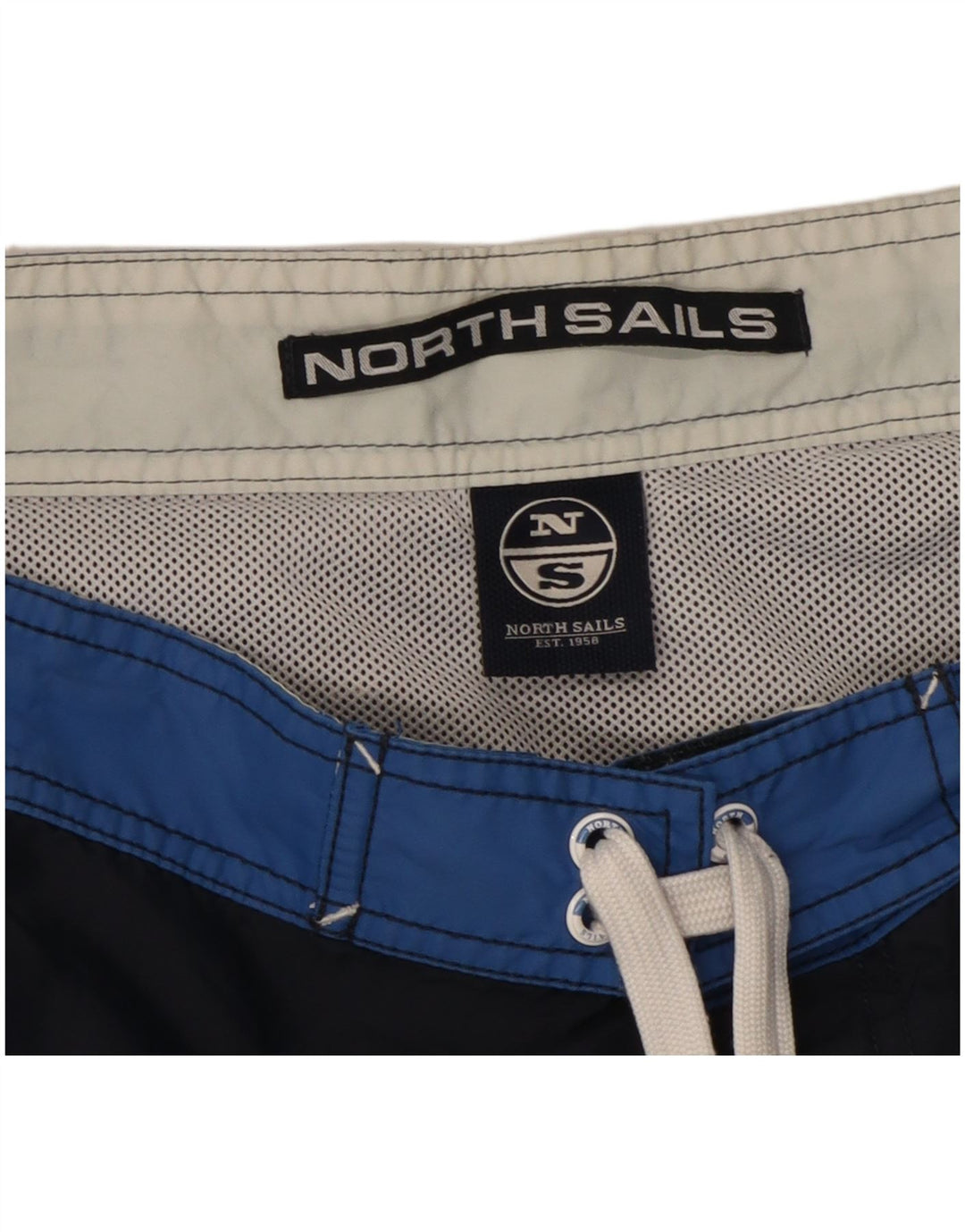 Pantaloni scurți de înot grafic North Sails pentru bărbați, medii, albastru bleumarin, color block