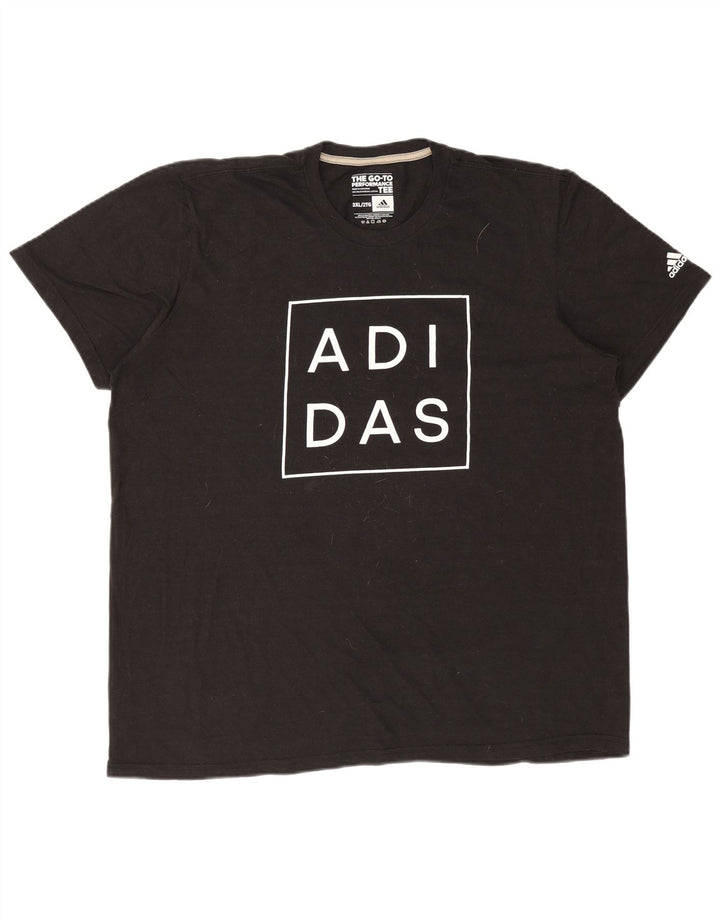 Tricou grafic pentru bărbați ADIDAS Top 2XL poliester negru