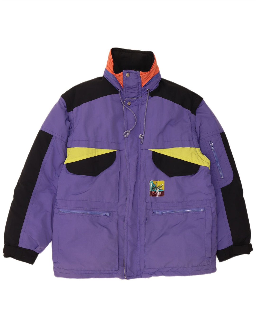 Jachetă căptușită vintage pentru bărbați UK 40 mare violet din poliamidă color bloc