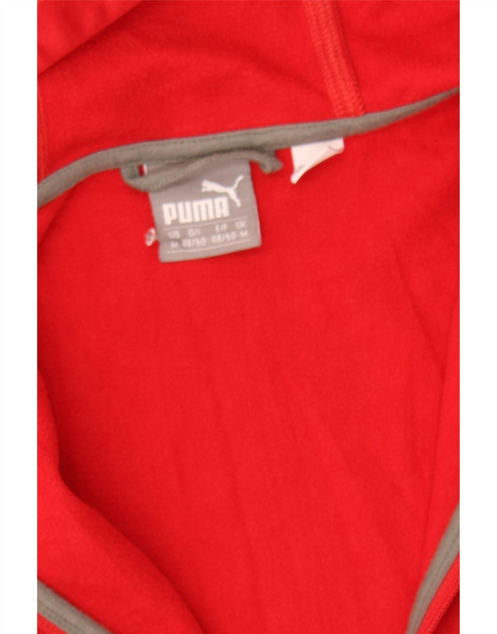 PUMA Mens Graphic Zip Hoodie Sweater Medium Red Polyester Vintage Puma and Second-Hand Puma from Messina Hembry 