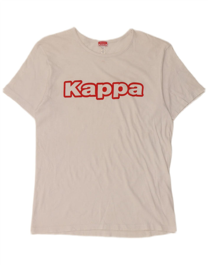 Tricou grafic Kappa pentru femei Top UK 14 Medium White Bumbac