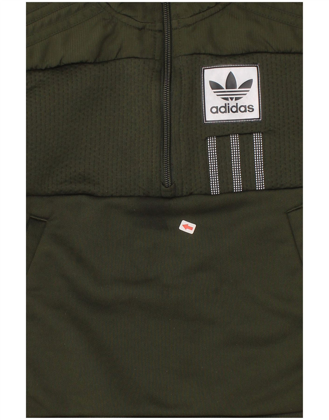 Pulover pentru băieți Adidas, cu grafic, cu fermoar, cu gât, 7-8 ani, poliester verde