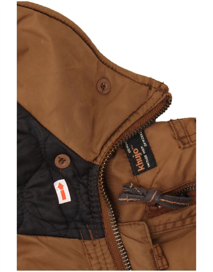 Jachetă parka militară cu glugă KHUJO pentru femei UK 14 Poliester maro mediu