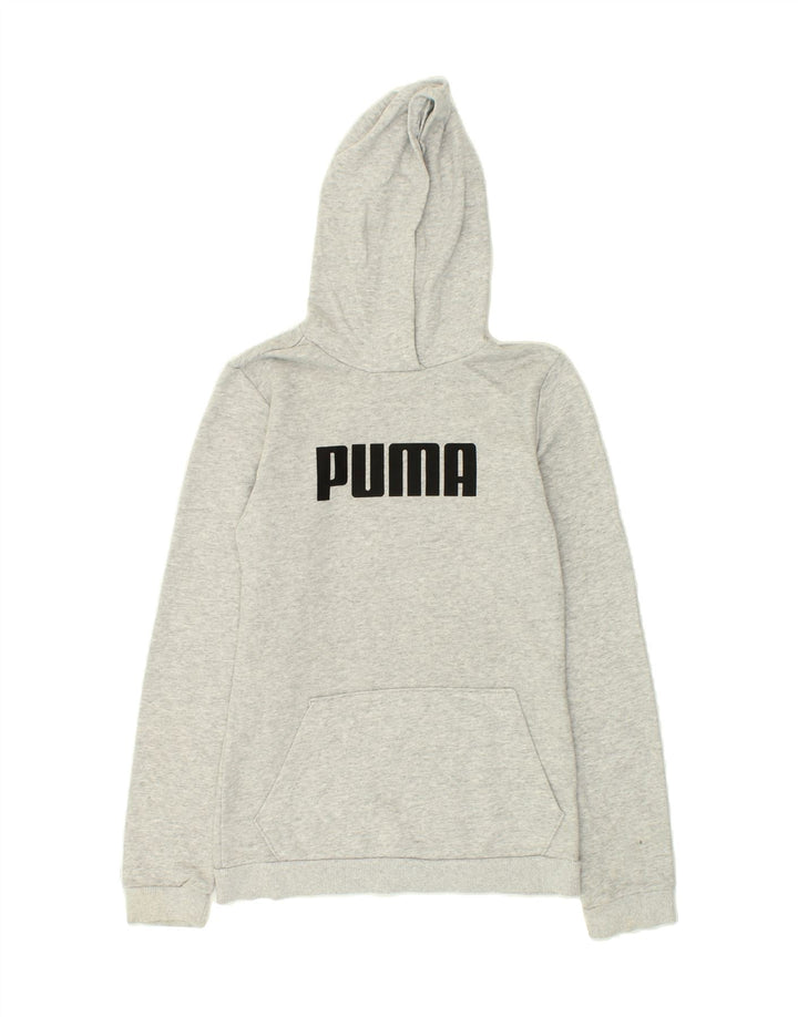 PUMA Boys Graphic Hoodie Jumper 15-16 Years Grey Polyester | Vintage Puma | Thrift | Second-Hand Puma | Used Clothing | Messina Hembry 