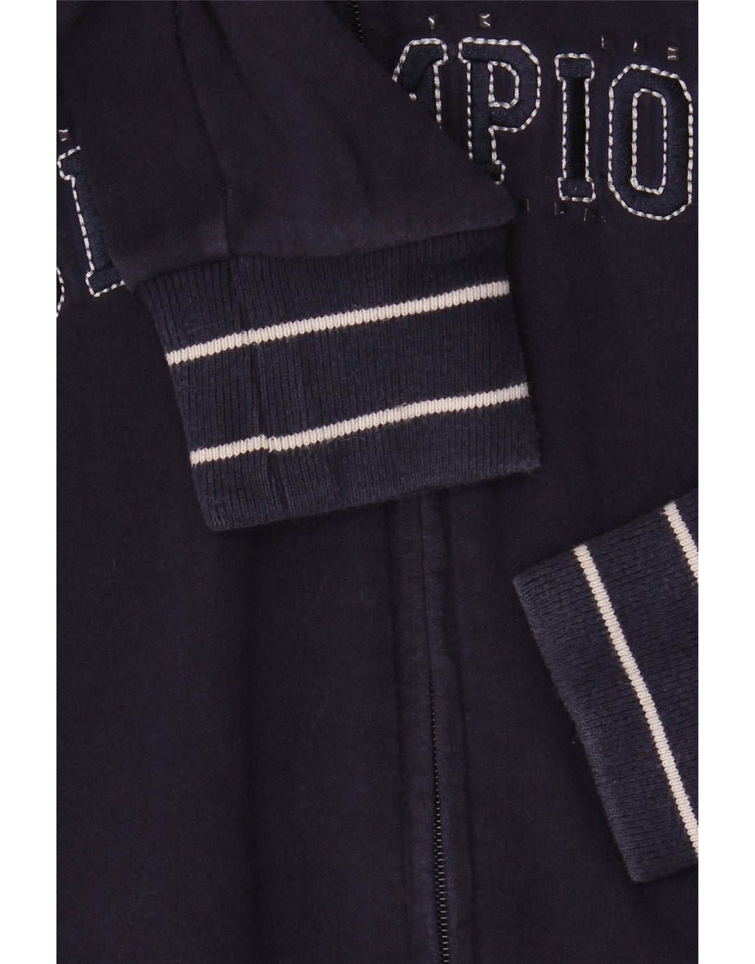 CHAMPION Pulover cu capota cu fermoar cu grafic pentru femei UK 16 mare bumbac bleumarin