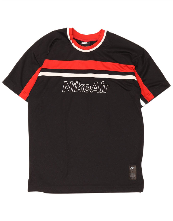 Tricou cu grafică obișnuită Nike pentru bărbați Top Mediu Negru Poliester Bloc de culoare