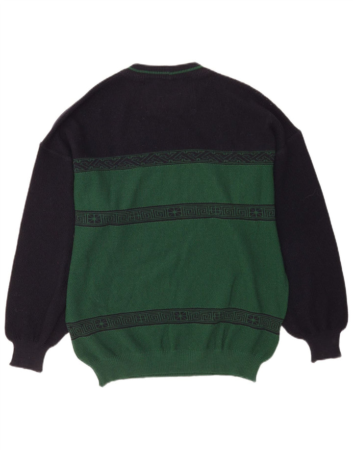 Pulover pentru bărbați Il Granchio cu decolteu rotund, verde mediu