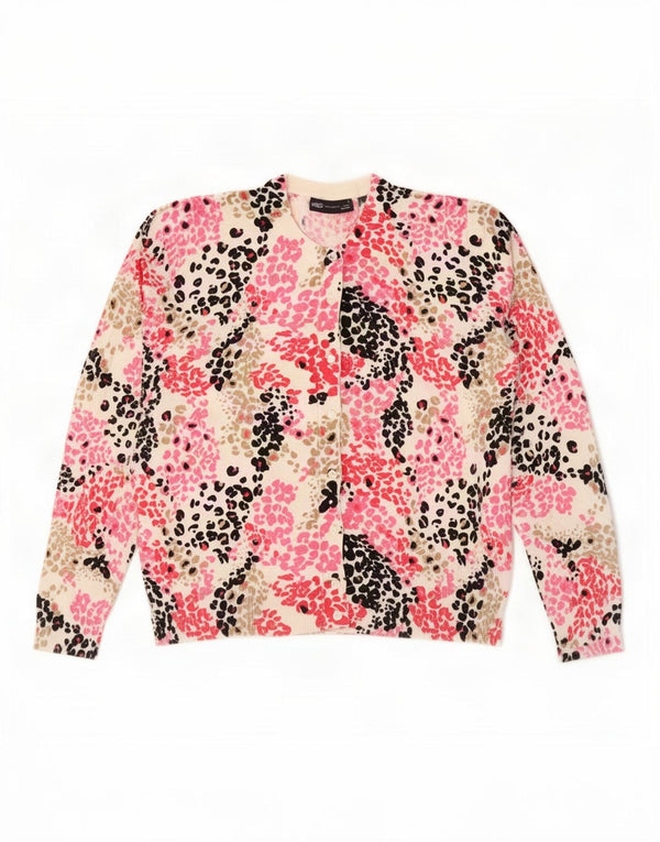 Pulover cardigan pentru femei Marks & Spencer UK 14 Medium Beige Animal Print