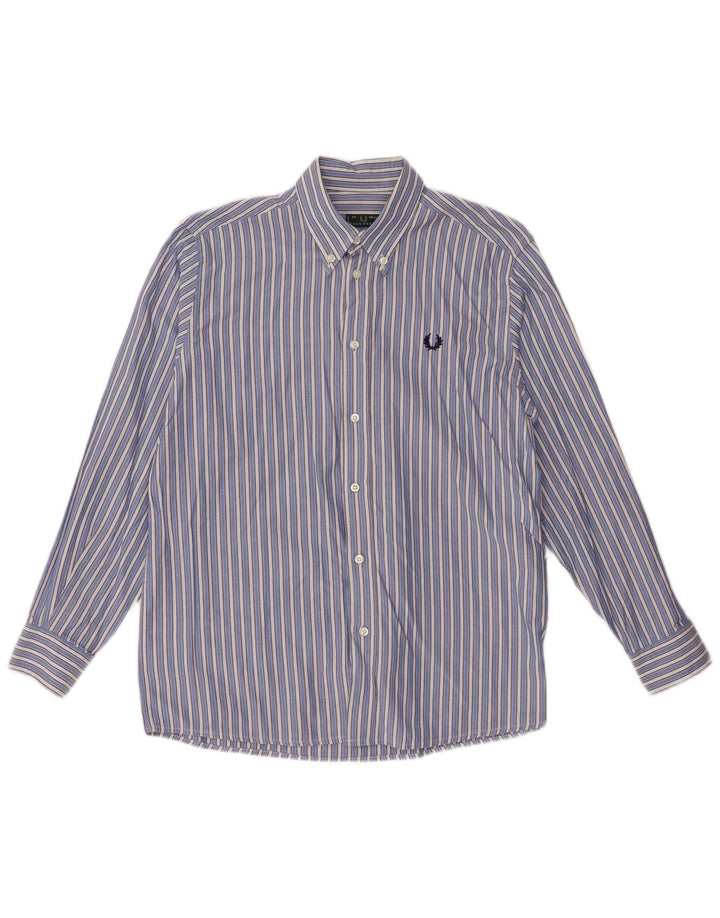 Cămașă Fred Perry pentru băieți 11-12 ani, bumbac cu dungi albastre
