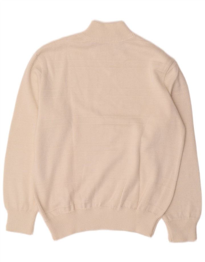 VINTAGE Pulover cu gât țestoasă pentru femei UK 16 Large White