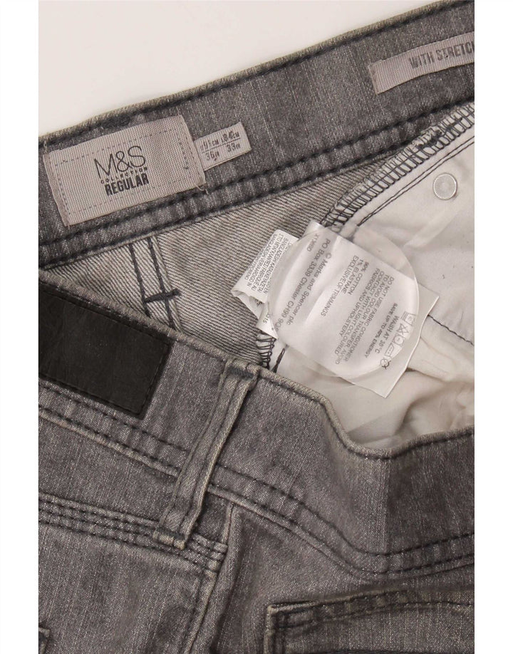 Blugi drepți obișnuiți pentru femei Marks & Spencer W36 L33 bumbac gri