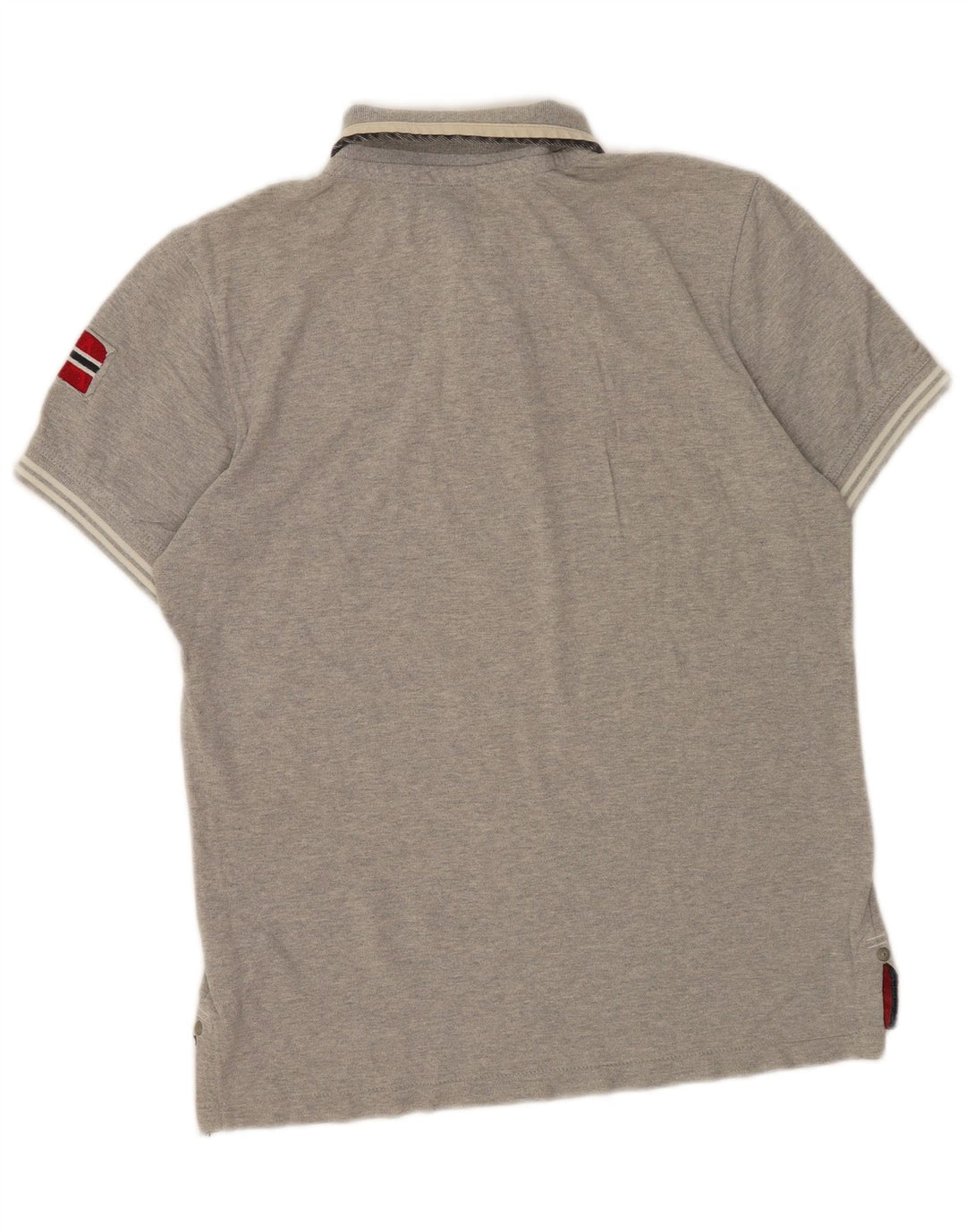 Tricou polo Napapijri pentru bărbați, bumbac gri mediu