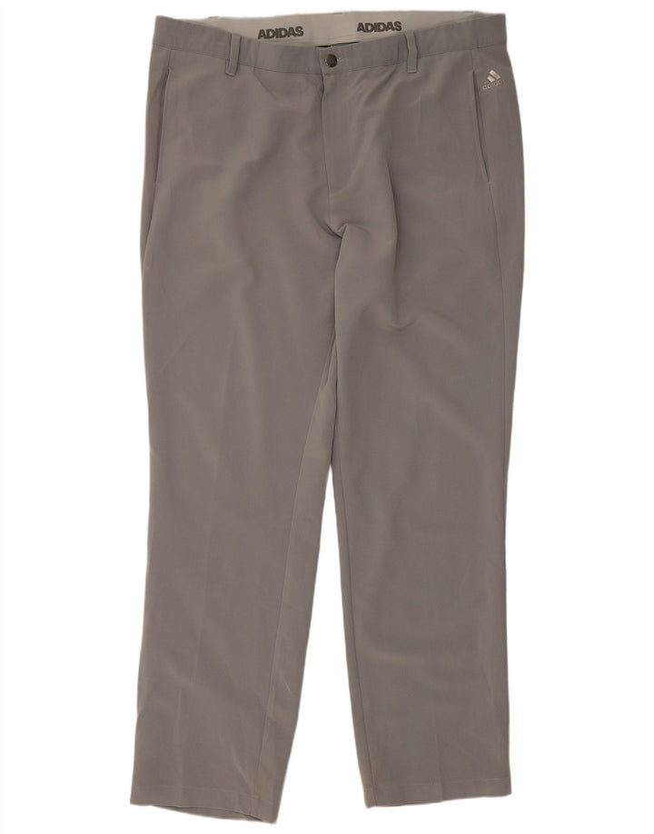 Pantaloni chino drepți pentru bărbați Adidas W38 L32 poliester gri