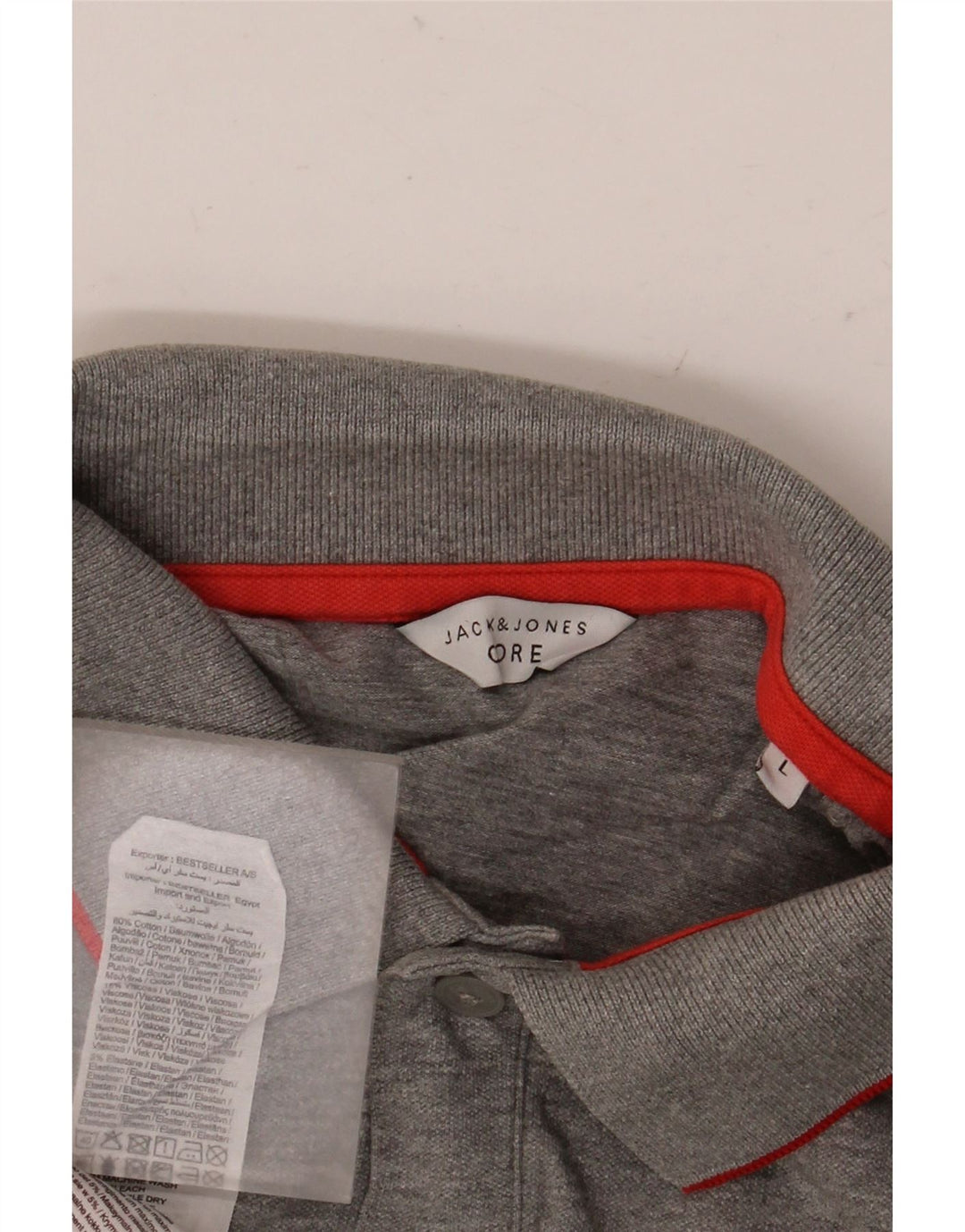 Cămașă polo pentru bărbați JACK & JONES, bumbac gri mare