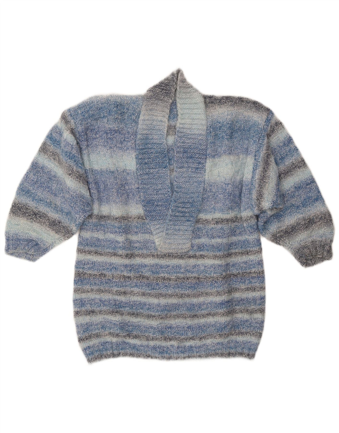 VINTAGE Pulover cu gât șal pentru femei UK 14 Medium Blue Dunge