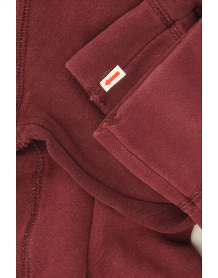 Pulover Superdry pentru bărbați, cu gât cu nasturi, bumbac mediu burgundă