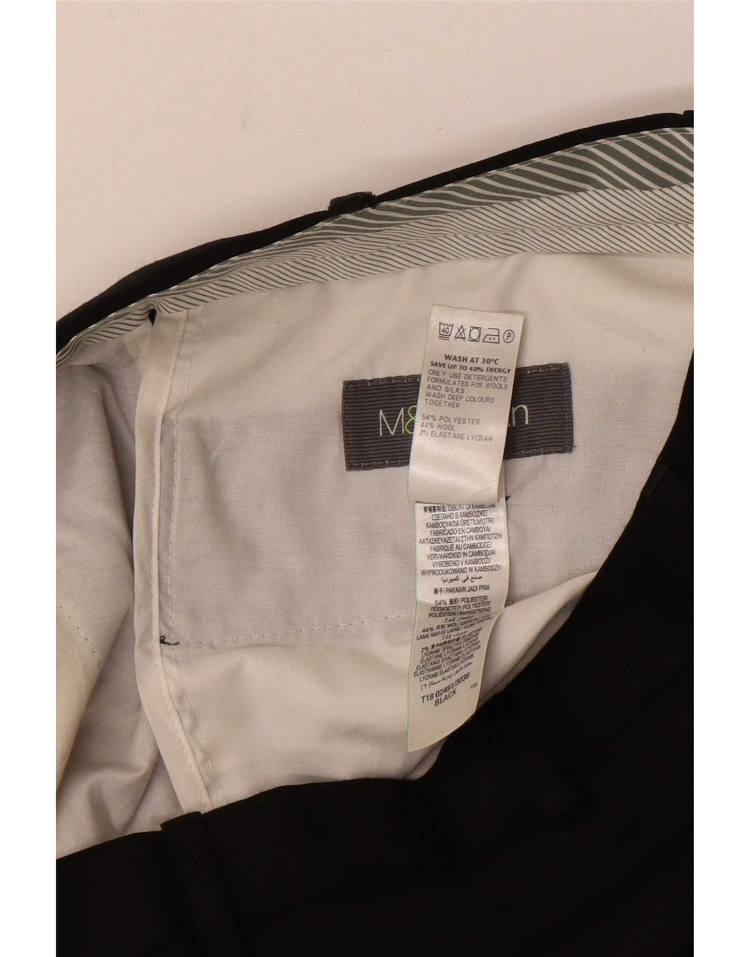 Marks & Spencer Pantaloni drepți pentru bărbați L32 L31 Poliester negru