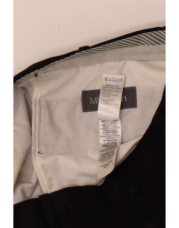 Marks & Spencer Pantaloni drepți pentru bărbați L32 L31 Poliester negru