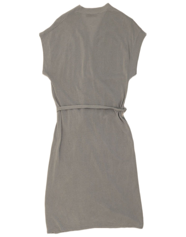 Rochie înfășurată cu mâneci scurte pentru femei Zara UK 10 Mic gri acrilic