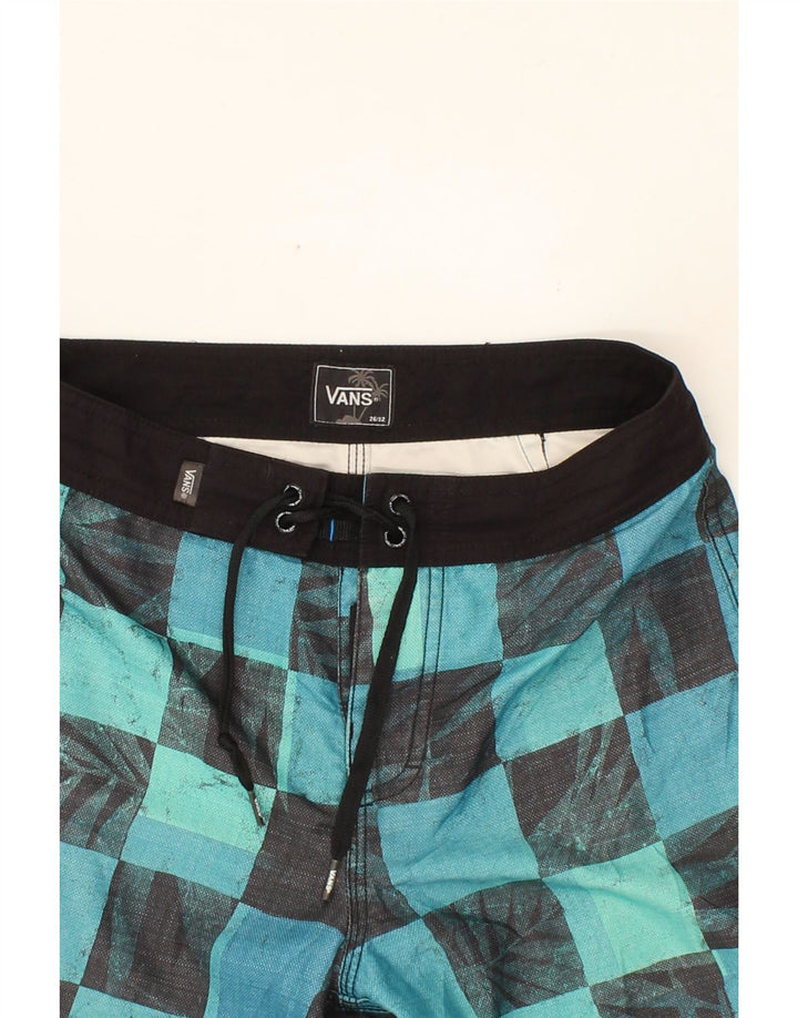 VANS Boys Swimming Shorts 11-12 Years Blue Geometric Vintage Vans and Second-Hand Vans from Messina Hembry 