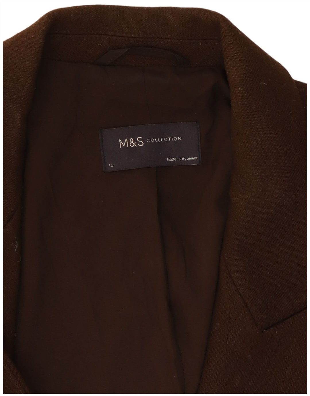 Jachetă pentru femei Marks & Spencer cu două piepturi, maro mare, UK 16