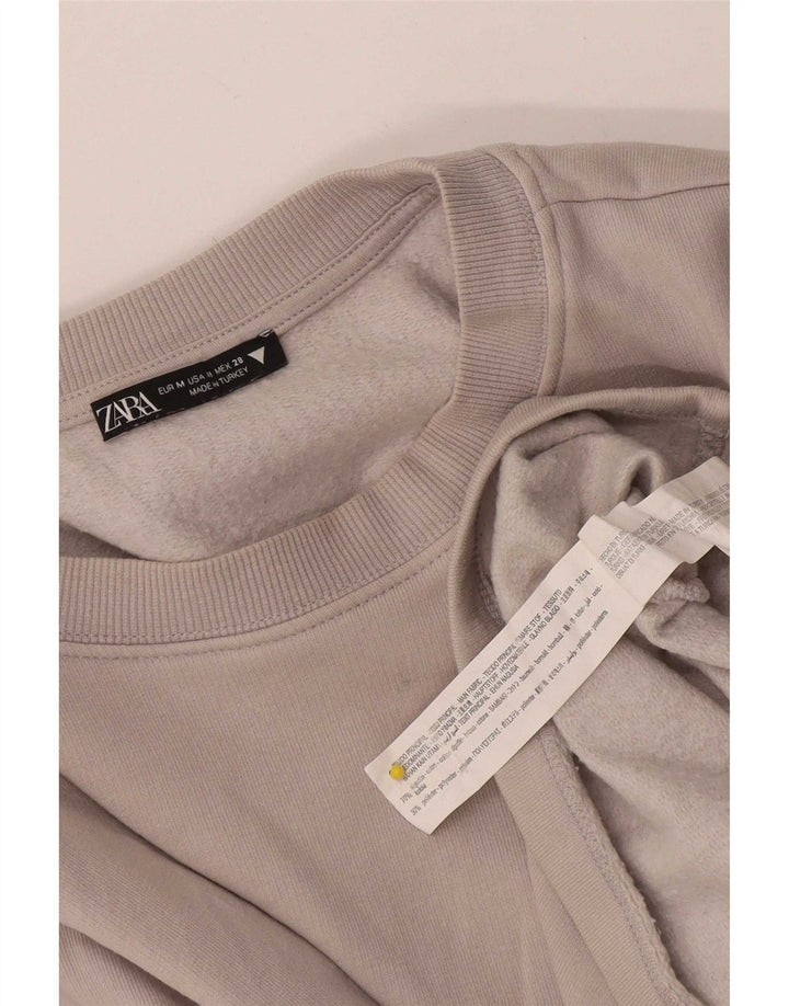 Pulover pentru damă Zara Crop Pulover UK 14, bumbac gri mediu