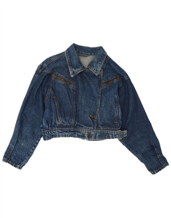 Jachetă de denim crop pentru femei Rifle UK 14, bumbac albastru mediu